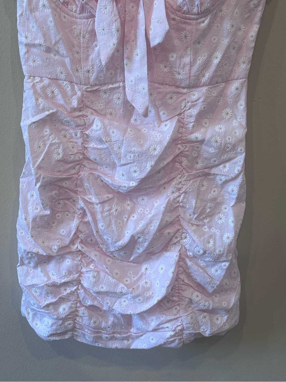 Princess Polly Pink Daisy Ruched Mini Dress Cottagecore Coquette US 2 - Picture 4 of 7